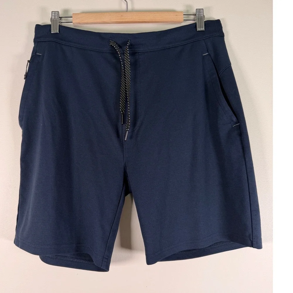 Mack Weldon Ace Sweatshort Navy Blue Mens Size L Cotton Blend French Terry